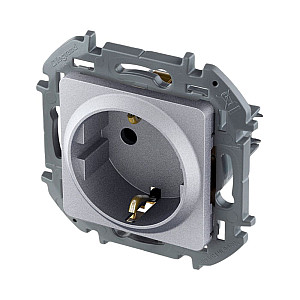 Розетка Legrand Inspiria 673722 2P+E алюминий