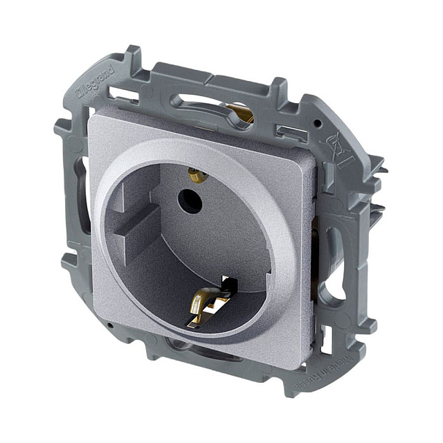 Розетка Legrand Inspiria 673722 2P+E алюминий