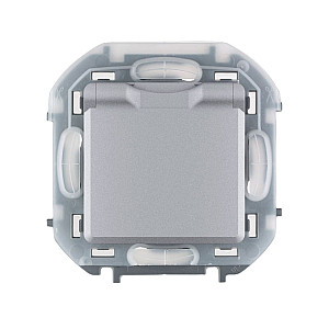 Розетка Legrand Inspiria 673742 2P+E с крышкой со шторками алюминий
