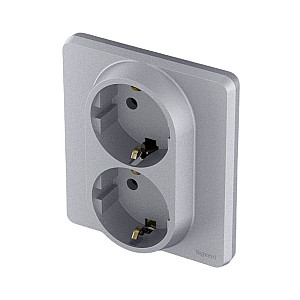 Розетка Legrand Inspiria 673752 2*2P+E алюминий