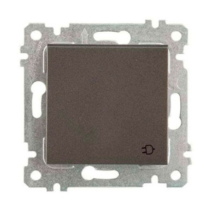 Розетка Mutlusan Rita 2Р+Е с крышкой защитные шторки дымчатый