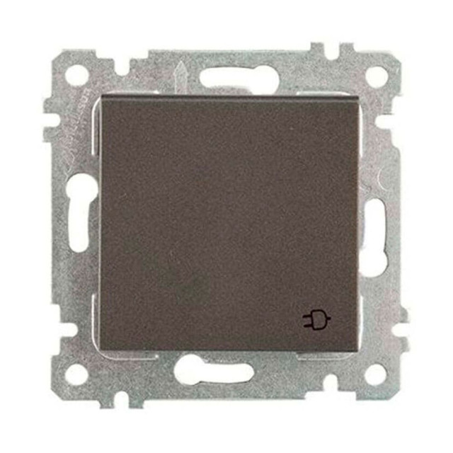 Розетка Mutlusan Rita 2Р+Е с крышкой защитные шторки дымчатый