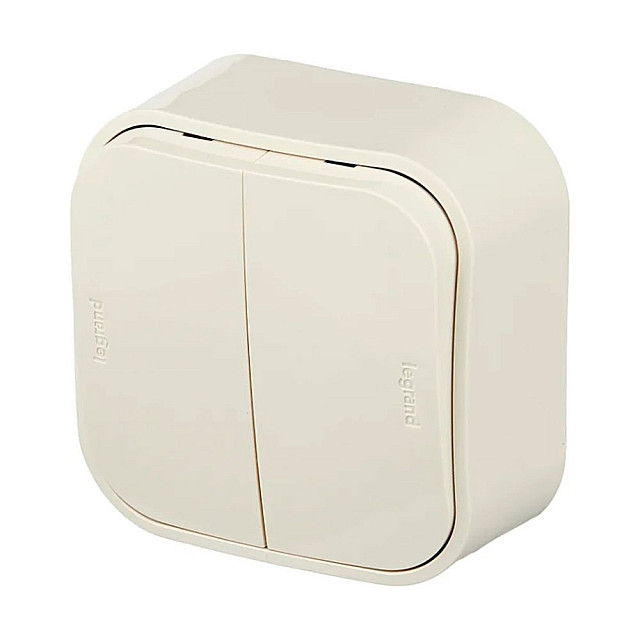 Выключатель Legrand Quteo 782232 2 клавиши слоновая кость