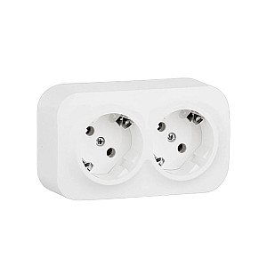 Розетка Legrand Quteo 782233 2*2P+E с предварительным подключением белый