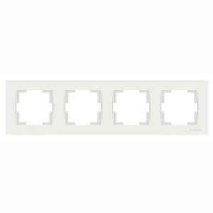 Рамка Mutlusan Rita 2220-800-1401 4 поста горизонтальный монтаж белая