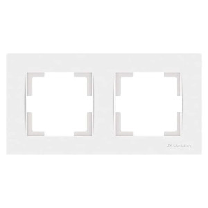 Рамка Mutlusan Rita 2220-800-1201 2 поста горизонтальный монтаж белая