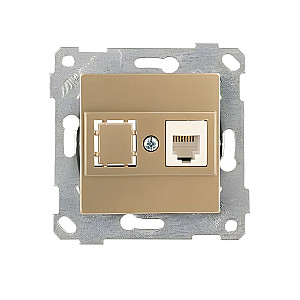 Розетка компьютерная Mutlusan Rita 2200-136-0185 1*RJ-45 кат. 5е UTP золото доре