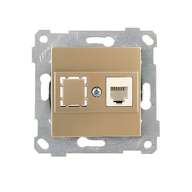 Розетка компьютерная Mutlusan Rita 2200-136-0185 1*RJ-45 кат. 5е UTP золото доре