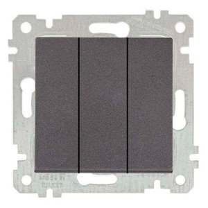 Выключатель Mutlusan Rita 2200-409-0195 3 клавиши дымчатый