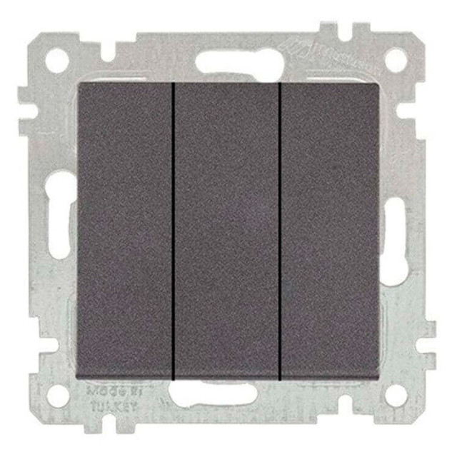 Выключатель Mutlusan Rita 2200-409-0195 3 клавиши дымчатый