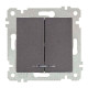 Выключатель Mutlusan Rita 2200-426-0195 2 клавиши с подсветкой дымчатый