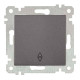 Выключатель проходной Mutlusan Rita 2200-403-0195 1 клавиша дымчатый