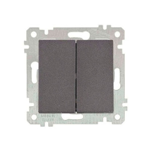 Выключатель Mutlusan Rita 2200-402-0195 2 клавиши 10А дымчатый