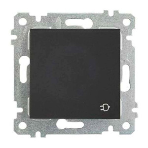 Розетка Mutlusan Rita 2200-605-0284 2P+E с заземлением черный матовый