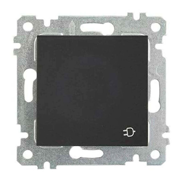 Розетка Mutlusan Rita 2200-605-0284 2P+E с заземлением черный матовый