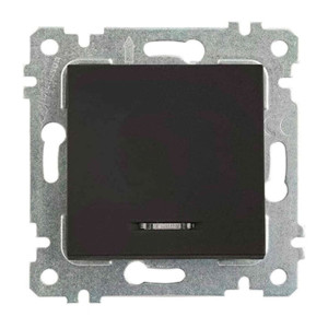 Выключатель Mutlusan Rita 2200-415-0184 1 клавиша с подсветкой 10А черный матовый