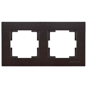 Рамка Mutlusan Rita 2220-800-1284 2 поста горизонтальный монтаж черный матовый