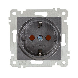 Розетка Mutlusan Rita 2220-605-0295 2Р+E защитные шторки дымчатый