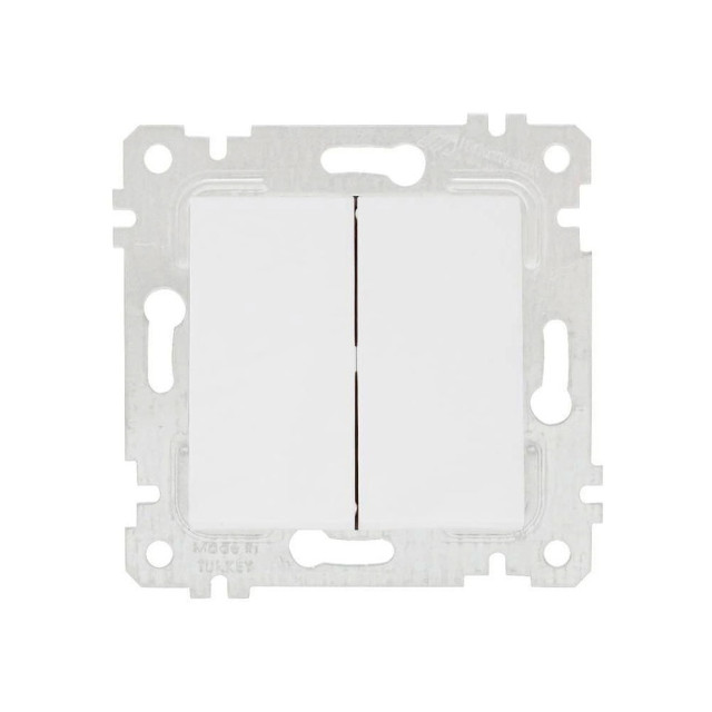 Выключатель Mutlusan Rita 2200-402-0101 2 клавиши 10А белый