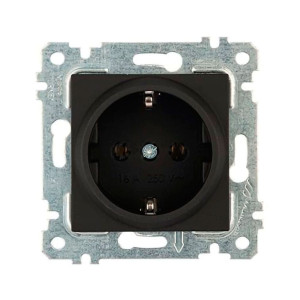 Розетка Mutlusan Rita 2200-600-0284 2Р+Е черный матовый