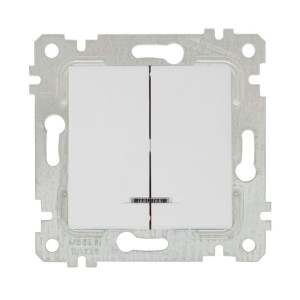 Выключатель Mutlusan Rita 2200-426-0101 2 клавиши с подсветкой 10А белый