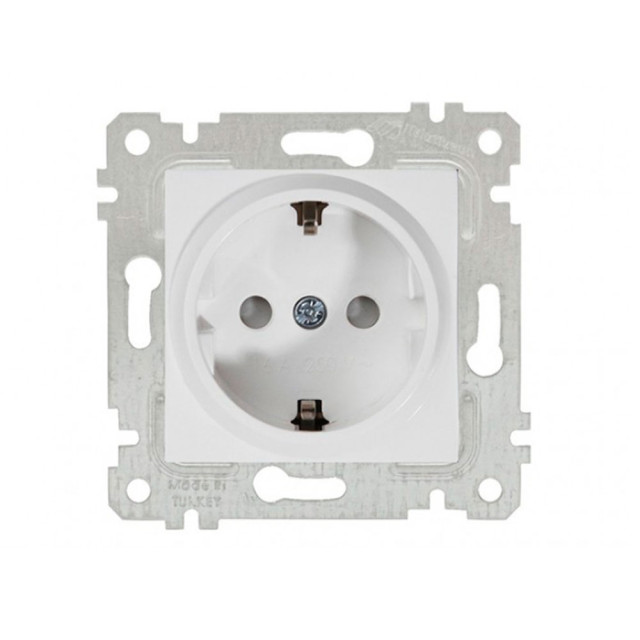 Розетка Mutlusan Rita 2200-605-0201 2Р+Е защитные шторки белая