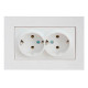 Розетка Mutlusan Rita 2220-202-0201 2*2Р+Е в комплекте с рамкой белая