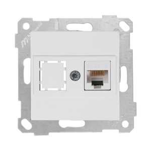 Розетка Mutlusan Rita 2200-136-0101 1*RJ-45 кат. 5е UTP белая