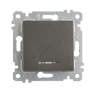 Выключатель Mutlusan Rita 2200-415-0195 1 клавиша с подсветкой 10А дымчатый