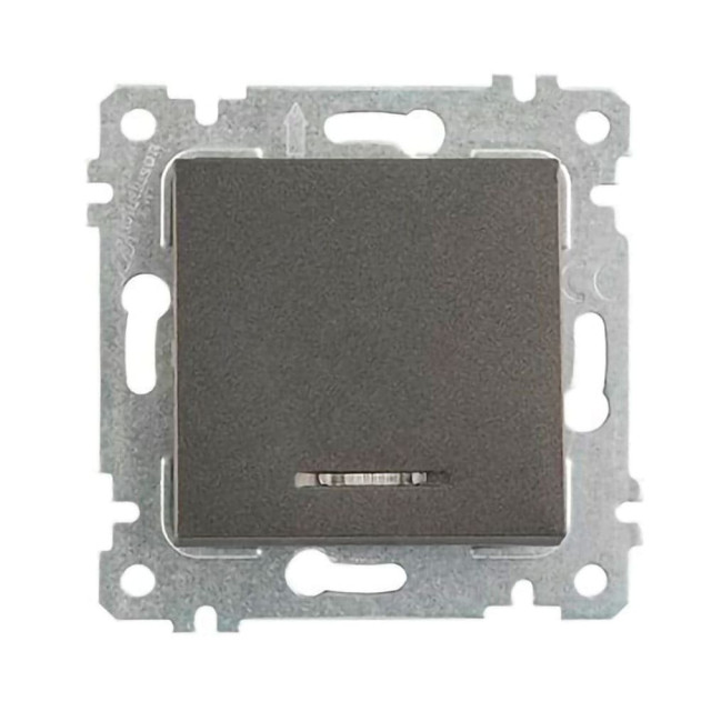 Выключатель Mutlusan Rita 2200-415-0195 1 клавиша с подсветкой 10А дымчатый