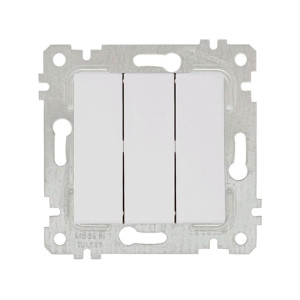 Выключатель Mutlusan Rita 2200-409-0101 3 клавиши 10А белый