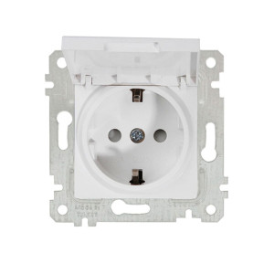 Розетка Mutlusan Rita 2200-611-0201 2Р+Е с крышкой защитные шторки белая