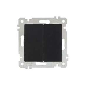Выключатель Mutlusan Rita 2200-402-0184 2 клавиши 10А черный матовый