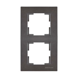 Рамка Mutlusan Rita 2220-800-2295 2 поста вертикальный монтаж дымчатый