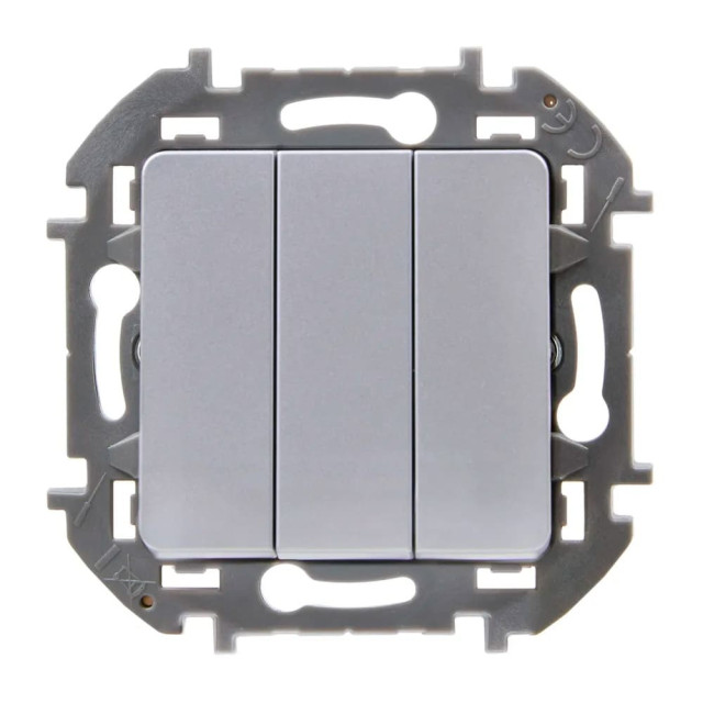 Выключатель Legrand Inspiria 673542 3 клавиши алюминий