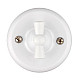 Выключатель поворотный TDM Electric Виви SQ1820-1006 2 клавиши с ручкой бантик белый