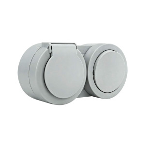 Блок Ovivo Xone 406-240000-923 выключатель 1 клавиша + розетка с заземлением с крышкой серый