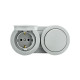 Блок Ovivo Xone 406-240000-923 выключатель 1 клавиша + розетка с заземлением с крышкой серый