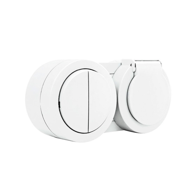 Блок Ovivo Xone 406-010000-925 выключатель 2 клавиши + розетка с заземлением с крышкой белый