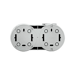 Блок Ovivo Xone 406-240000-925 выключатель 2 клавиши + розетка с заземлением с крышкой серый