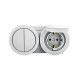 Блок Ovivo Xone 406-240000-925 выключатель 2 клавиши + розетка с заземлением с крышкой серый