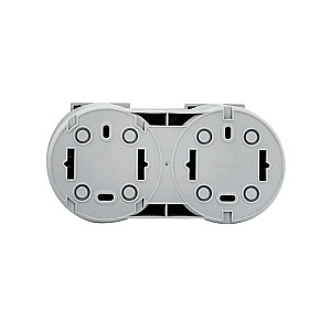 Розетка Ovivo Xone 406-240000-924 2 гнезда с заземлением с крышкой серая