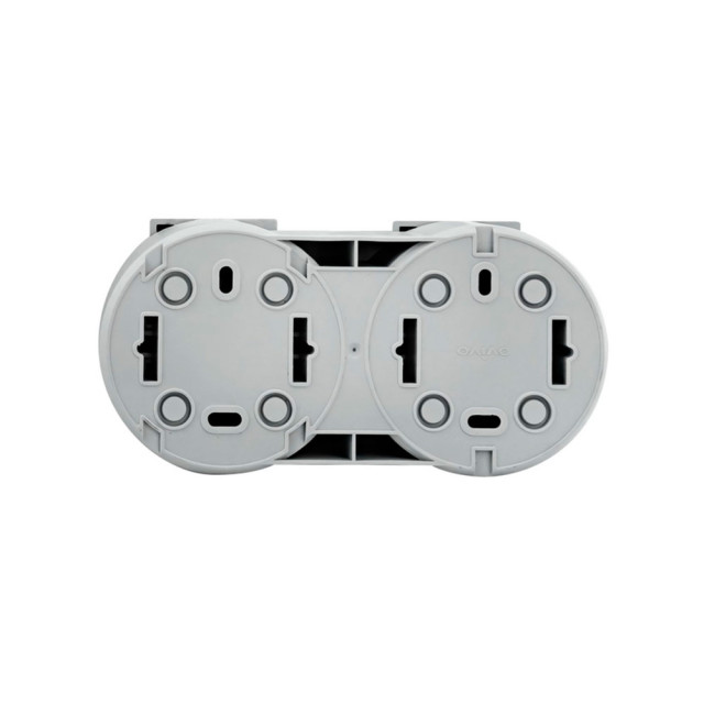 Розетка Ovivo Xone 406-240000-924 2 гнезда с заземлением с крышкой серая