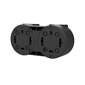 Розетка Ovivo Xone 406-250000-924 2 гнезда с аземлением с крышкой черная