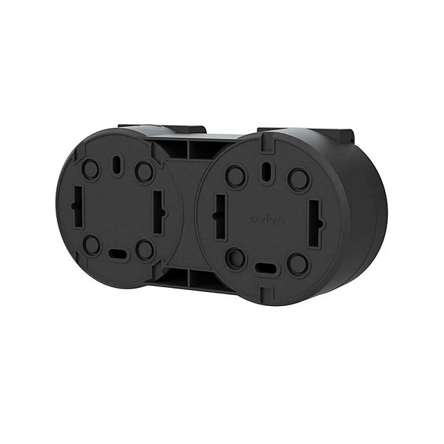 Розетка Ovivo Xone 406-250000-924 2 гнезда с аземлением с крышкой черная
