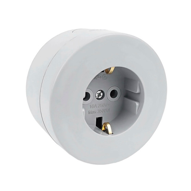 Розетка Ovivo Xone 406-240000-217 с заземлением серая