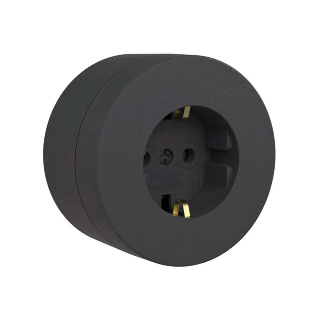 Розетка Ovivo Xone 406-250000-217 с заземлением черная