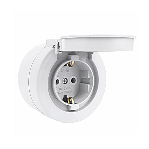 Розетка Ovivo Xone 406-010000-249 с заземлением с крышкой белая