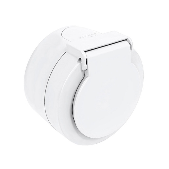 Розетка Ovivo Xone 406-010000-249 с заземлением с крышкой белая