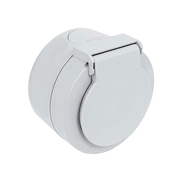 Розетка Ovivo Xone 406-240000-249 с заземлением с крышкой серая